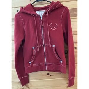 True Religion Women’s Zip Up Hooded Jacket Sz XS Y2K Millennia